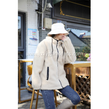 Comfortable Hooded Lamb Wool Coat